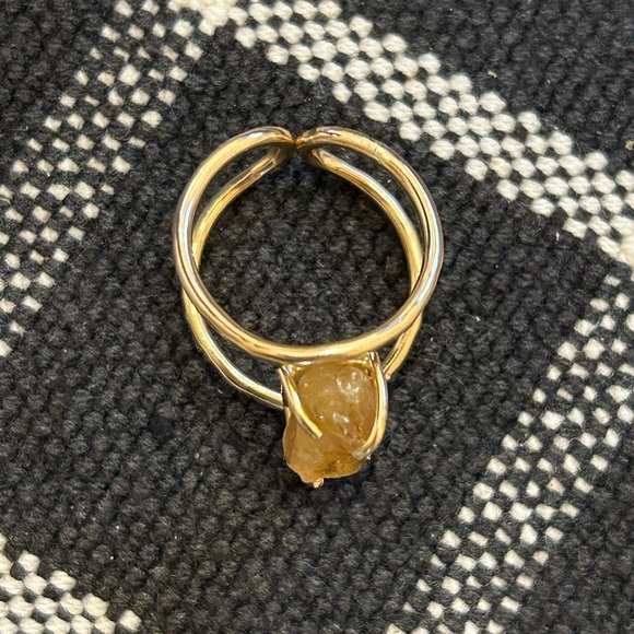 Citrine gold filled cuff ring - Picture 2 of 2
